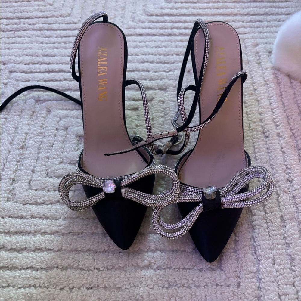 Azalea Wang Black Bow Heels
